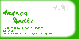 andrea madli business card